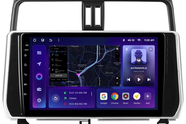 Navigatie Auto MOSS M3 Toyota Land Cruiser Prado J150 2018-2020 4+32GB 10" QLED Octa-core 2Ghz, Android 4G Bluetooth 5.1 DSP