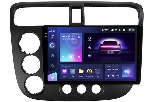 Navigatie Auto Teyes CC3 2K 360 Honda Civic 7 2001-2005 6+128GB 9.5" QLED Octa-core 2Ghz Android 4G Bluetooth 5.1 DSP