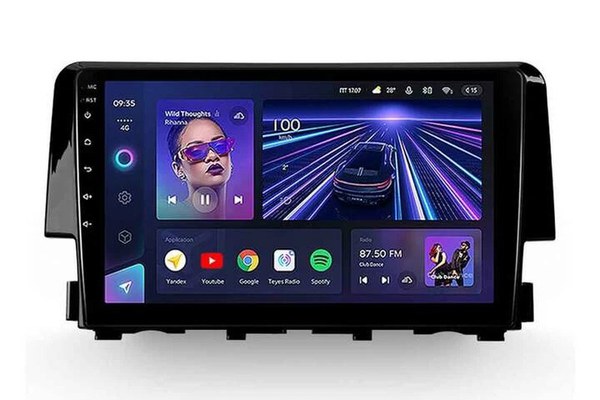 Navigatie Auto Teyes CC3 360° Honda Civic 10 2015-2020 6+128GB 9" QLED Octa-core 1.8Ghz, Android 4G Bluetooth 5.1 DSP