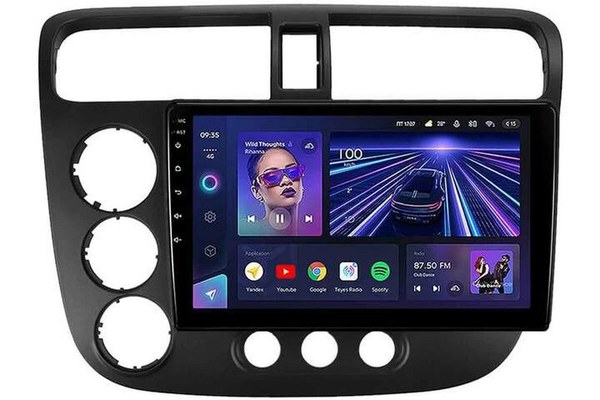 Navigatie Auto Teyes CC3 Honda Civic 7 2001-2005 4+32GB 9" QLED Octa-core 1.8Ghz Android 4G Bluetooth 5.1 DSP