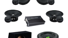 Pachet Difuzoare Auto cu subwoofer Dacia Logan 3 2020-2022 Deaf Bonce Machete 1000 W
