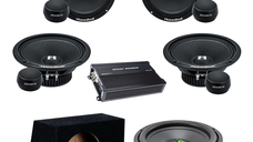 Pachet Difuzoare Auto cu subwoofer Ford Fiesta 6 2008-2019 Deaf Bonce Hannibal 1000 W