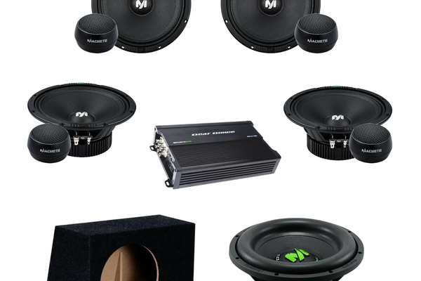 Pachet Difuzoare Auto cu subwoofer Mercedes-Benz GLA X156 2014-2020 Deaf Bonce Machete 1000 W