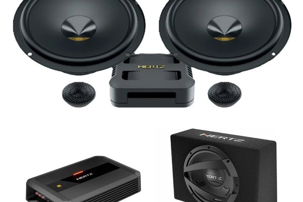 Pachet difuzoare auto usi Fata cu subwoofer Lancia Delta 2008-2014 Hertz Dieci Pro 840 W