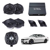 Pachet sistem audio Plug&Play Steg dedicat BMW Basic BM45C BM4C + Amplificator Steg SDSP 6 + Conectica dedicata - 1