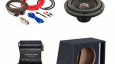 Pachet Subwoofer auto Audiosystem ASS-12 1000W + Amplificator Apocalypse AAP 1200.1D + Kit de cabluri complet