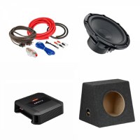 Pachet Subwoofer auto Hertz Cento CS 300W + Amplificator Dieci Power DP 1.500 + Kit de cabluri complet - 1