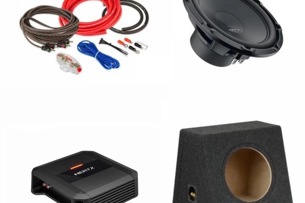 Pachet Subwoofer auto Hertz Cento CS 300W + Amplificator Dieci Power DP 1.500 + Kit de cabluri complet
