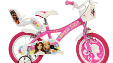 Bicicleta copii DINO BIKES Barbie, roti 16inch, roti ajutatoare (Roz)