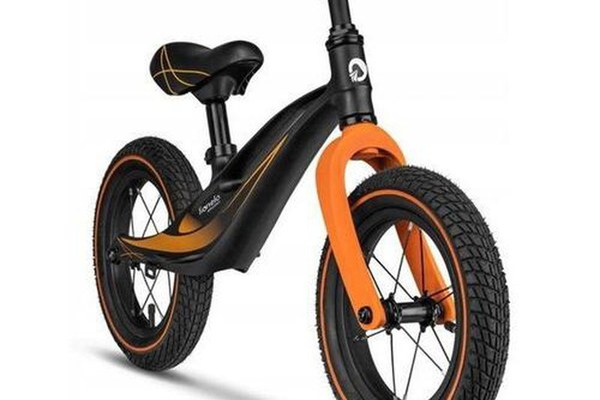 Bicicleta de echilibru Lionelo Bart Air, Otel, Negru/Portocaliu