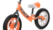 Bicicleta de echilibru Lorelli, Fortuna Air, 2-5 Ani, 12 inch, anvelope cu camera, jante cu leduri, Grey & Orange