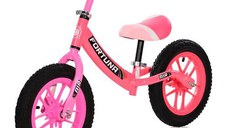 Bicicleta de echilibru Lorelli, Fortuna Air, 2-5 Ani, 12 inch, anvelope cu camera, jante cu leduri, Light & Dark Pink