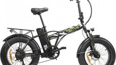 Bicicleta electrica Fat Road, Motus, Aluminiu, 250W, 12500 mAh, Roata 20inch, 7 trepte de viteza, 25 km/h, 80 km, (Negru)