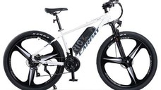 Bicicleta Electrica MTB Carpat Pioneer C27517E 27.5inch, Shimano Tourney TZ, Roti magneziu 3 spite 27.5 Inch, Motor 250W, Autonomie Max 60 Km, 21 viteze, Frane Mecanice pe Disc, Alb/Albastru