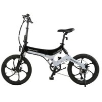 Bicicleta electrica pliabila MS ENERGY eBike i20, roti 20inch, autonomie maxima 50 km, motor 250W, baterie LG 36V/7.8Ah (Negru/Alb) - 1