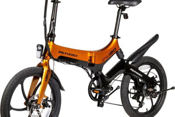 Bicicleta electrica pliabila MS ENERGY eBike i20, roti 20inch, autonomie maxima 50 km, motor 250W, baterie LG 36V/7.8Ah (Negru/Portocaliu)