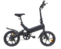 Bicicleta electrica pliabila MS ENERGY eBike i6, roti 16inch, autonomie maxima 60 km, motor 250W, baterie LG 36V/10Ah (Negru) - 1
