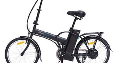 Bicicleta Electrica Skateflash Fly, motor 250W, viteza maxima 25km/h, autonomie 40km, roti 20inch (Negru) 