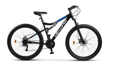 Bicicleta MTB-Full Suspension Fat Bike Velors Dynamic V27304AG, roti 27.5inch, 21 viteze, Negru/Albastru/Gri