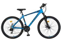 Bicicleta MTB-HT Carpat C2758C, 21 viteze, Roti 27inch, Cadru Aluminiu 6061, Frane pe Disc (Albastru) - 1