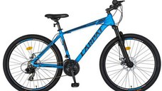 Bicicleta MTB-HT Carpat C2758C, 21 viteze, Roti 27inch, Cadru Aluminiu 6061, Frane pe Disc (Albastru)
