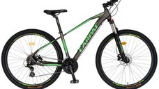Bicicleta MTB-HT Carpat C2959AH, 24 Viteze, Cadru Aluminiu, Roti 29inch, Frane Hidraulice, Schimbator Shimano Altus RD-M310-L (Negru/Verde)