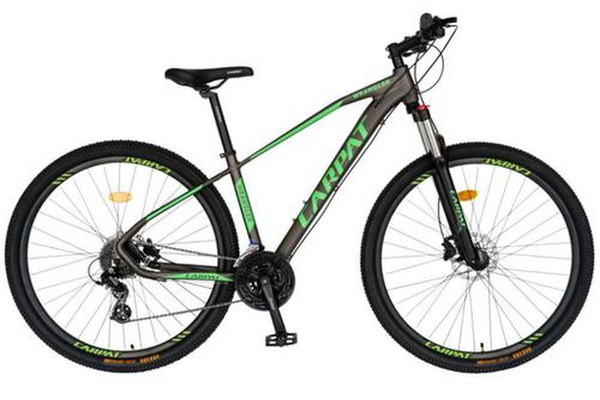 Bicicleta MTB-HT Carpat C2959AH, 24 Viteze, Cadru Aluminiu, Roti 29inch, Frane Hidraulice, Schimbator Shimano Altus RD-M310-L (Negru/Verde)