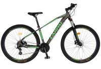 Bicicleta MTB-HT Carpat C2959AH, 24 Viteze, Cadru Aluminiu, Roti 29inch, Frane Hidraulice, Schimbator Shimano Altus RD-M310-L (Negru/Verde) - 1