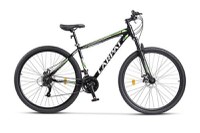 Bicicleta MTB-HT Carpat SPARTAN C2958B, Schimbator Index HE-M50, 7 viteze, Roti 29 Inch, Cadru Aluminiu, Frane pe Disc (Negru/Verde) - 1