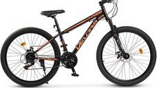 Bicicleta MTB-HT Velors Challenge 2.6 V2610A, roti 26inch, cadru otel, 21 viteze, Negru/Portocaliu