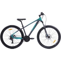 Bicicleta MTB Pegas Drumet, cadru aluminiu, marime XS, 24 viteze, manete schimbator Shimano, frane disc fata/spate, roti 27.5 inch, Turcoaz - 1