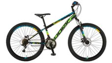 Bicicleta MTB Polar Sonic Fs, Roti 26inch, Frane mecanice pe disc, 18 viteze (Negru/Verde)