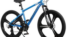 Bicicleta MTB Velors Boost V27301M 27.5inch, Schimbator spate Carpat, Roti 27.5 Inch, Manete Schimbator Secventiale, 21 viteze, Frane Disc fata/spate, Albastru/Negru