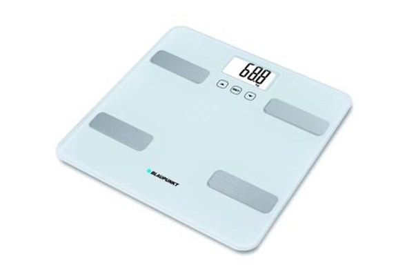 Cantar de baie cu diagnostic Blaupunkt BSM501, digital, 150 kg, platforma de sticla, apa/grasime/masa musculara/masa osoasa, Auto ON/OFF, Gri