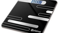 Cantar digital de baie Platinet PBS26B, capacitate 180 kg, cu afisaj LED, culoare neagra