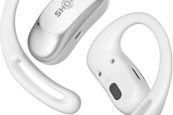 Casti alergare wireless Shokz OpenFit Air, Technologie DirectPitch™, Autonomie 6/28 ore, IP54 (Alb)