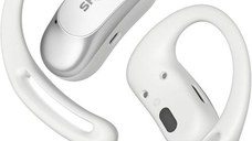 Casti alergare wireless Shokz OpenFit Air, Technologie DirectPitch™, Autonomie 6/28 ore, IP54 (Alb)