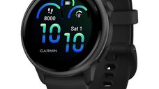 Ceas activity outdoor tracker  Garmin vivoactive 6, GPS, 42mm, ecran AMOLED 1.2inch, curea silicon, Bluetooth, Wi-Fi, ANT+, Negru