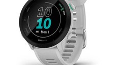 Ceas activity tracker Garmin Forerunner 55, GPS, Bluetooth, ecran MIP 1.04inch, bratara silicon (Alb)