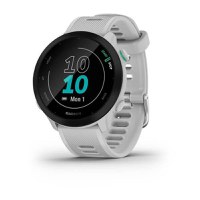 Ceas activity tracker Garmin Forerunner 55, GPS, Bluetooth, ecran MIP 1.04inch, bratara silicon (Alb) - 1