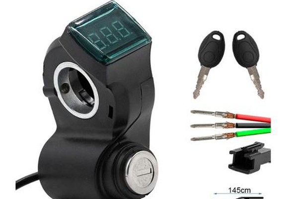 Comutator cu voltmetru, conector SM, pentru trotineta electrica Motus Pro 10 / Techlife X8 (Negru)