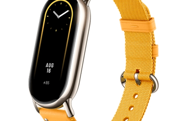 Curea pentru Xiaomi Mi Band 8, nylon + piele (Galben)