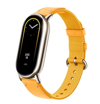 Curea pentru Xiaomi Mi Band 8, nylon + piele (Galben) - 1