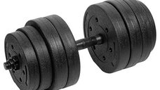 Gantera ajustabila Rebel Active RBA-2328-20, 20 kg, Negru