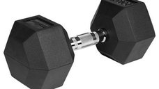 Gantera REBEL ACTIV RBA-2325-20, 20kg din Fonta Cauciucata, Negru