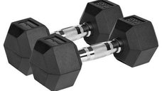 Gantere REBEL ACTIV RBA-2325-06 din fonta cauciucata, set 2 x 6 kg