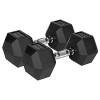 Gantere REBEL ACTIV RBA-2325-15, Fonta cauciucata, 2 x 15kg - 1