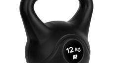 Kettlebell Rebel Active RBA-2316, 12kg, Negru din PVC