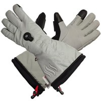 Manusi schi cu incalzire Glovii GS8L, Piele naturala, Cu baterie si incarcator, Alb/Negru, L - 1