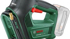 Mini compresor pneumatica pe acumulator Bosch Universal Pump 0603947100, 18 V, 10.30 bar, 150 psi, 1030 Kpa, 30 l/min volum maxim, supapa Presta, ac pentru minge, adaptor volum, fara acumulator/incarcator